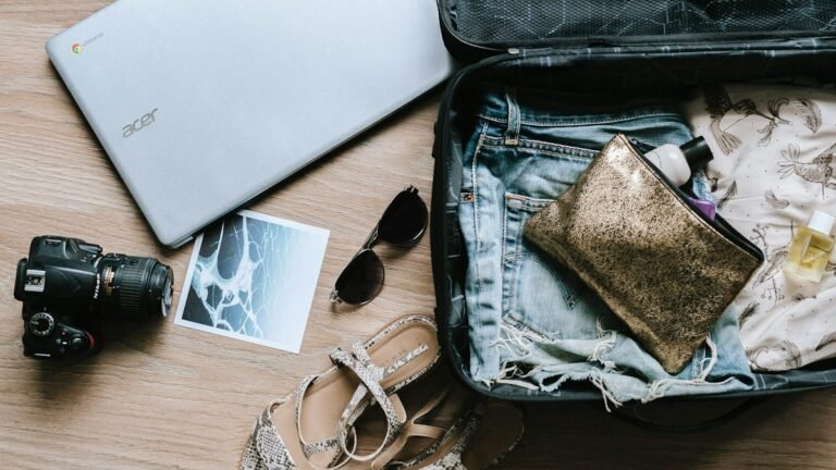 Planning a budget-friendly trip on a laptop